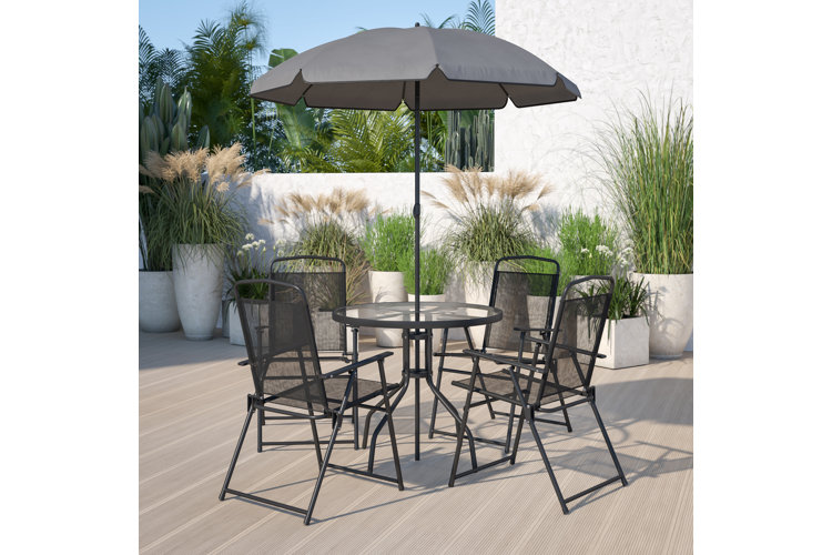 Wayfair patio best sale sets with umbrella